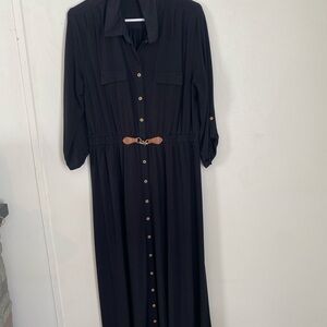 Chic Black Long Sleeve Maxi Dress